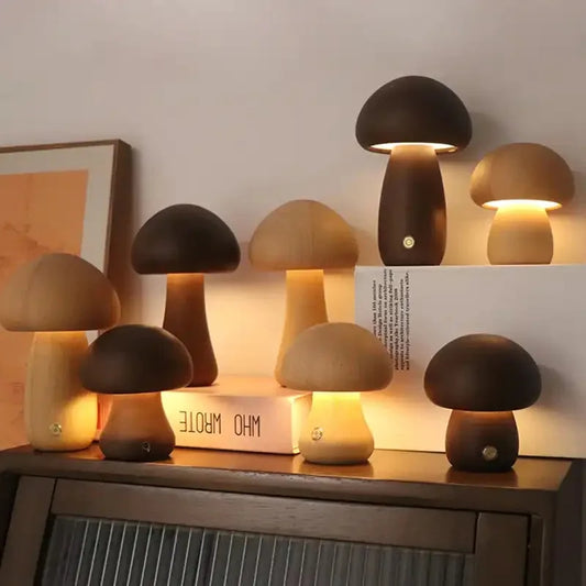 Lampe Champignon Bois
